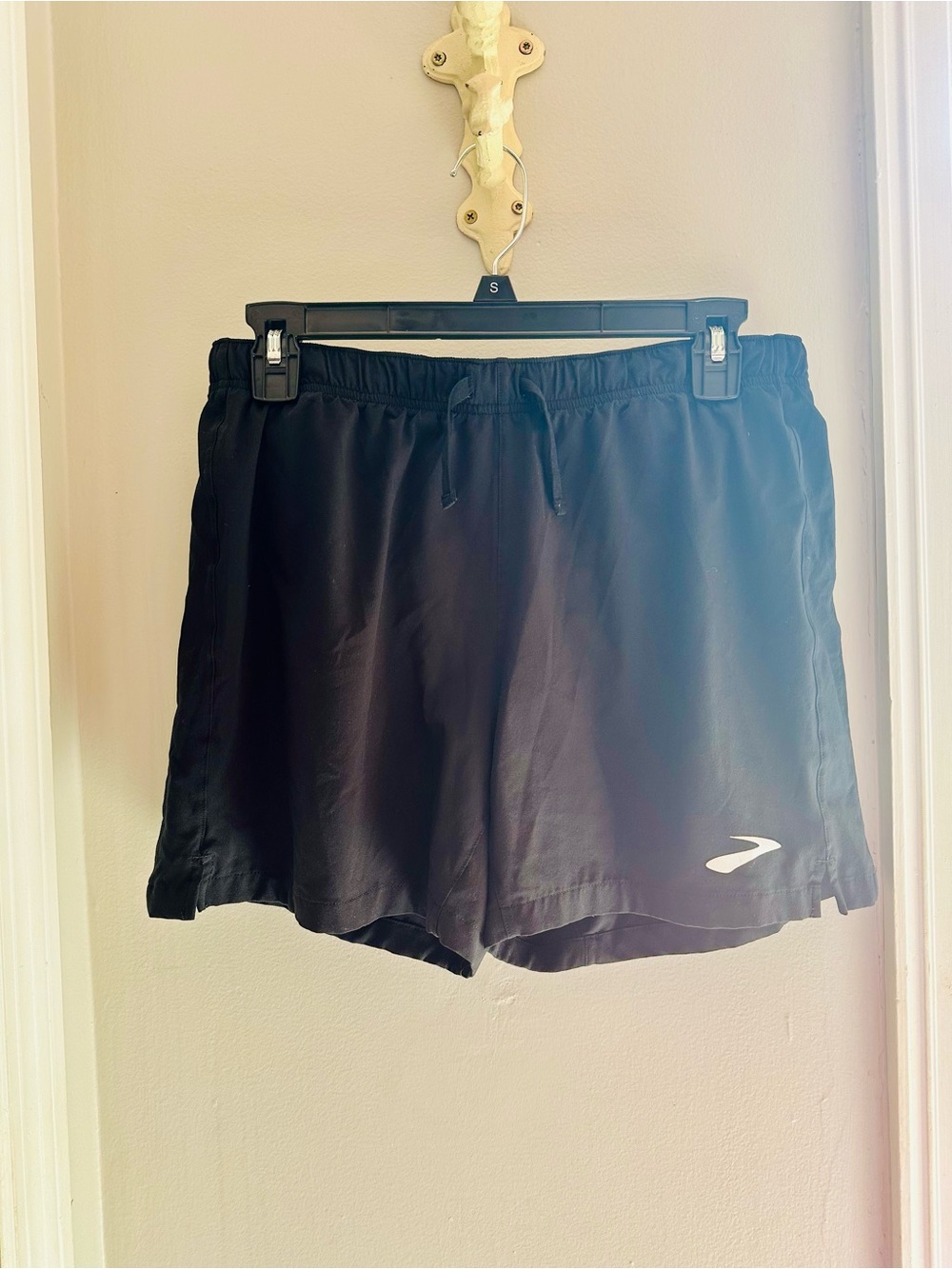 Brooks Black Running Shorts with White Logo